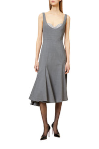 Grey / COUTURE CORSET GODET DRESS