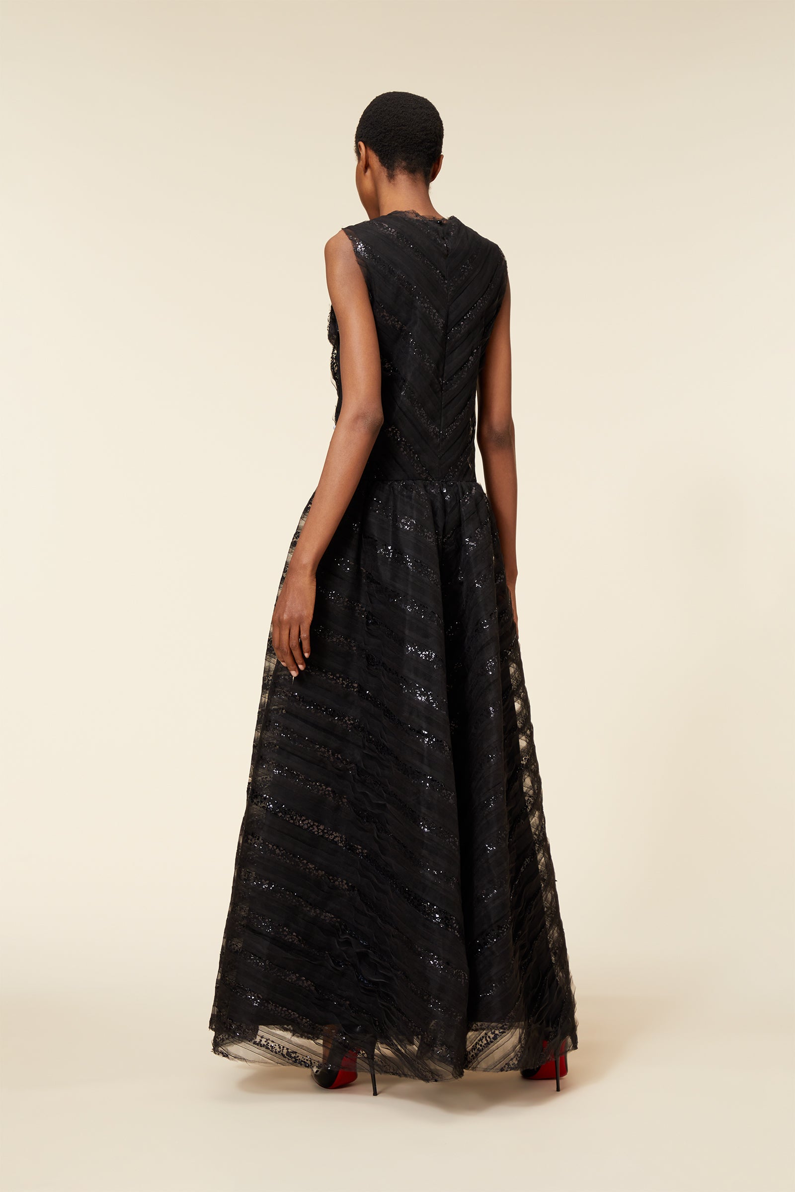 Black / TULLE MAXI DRESS