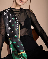 Carré Ted en soie - Black