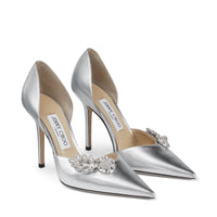 Escarpins Teja 100 en cuir - Silver & Crystal
