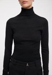 T-shirt Tender à manches longues en laine - Black