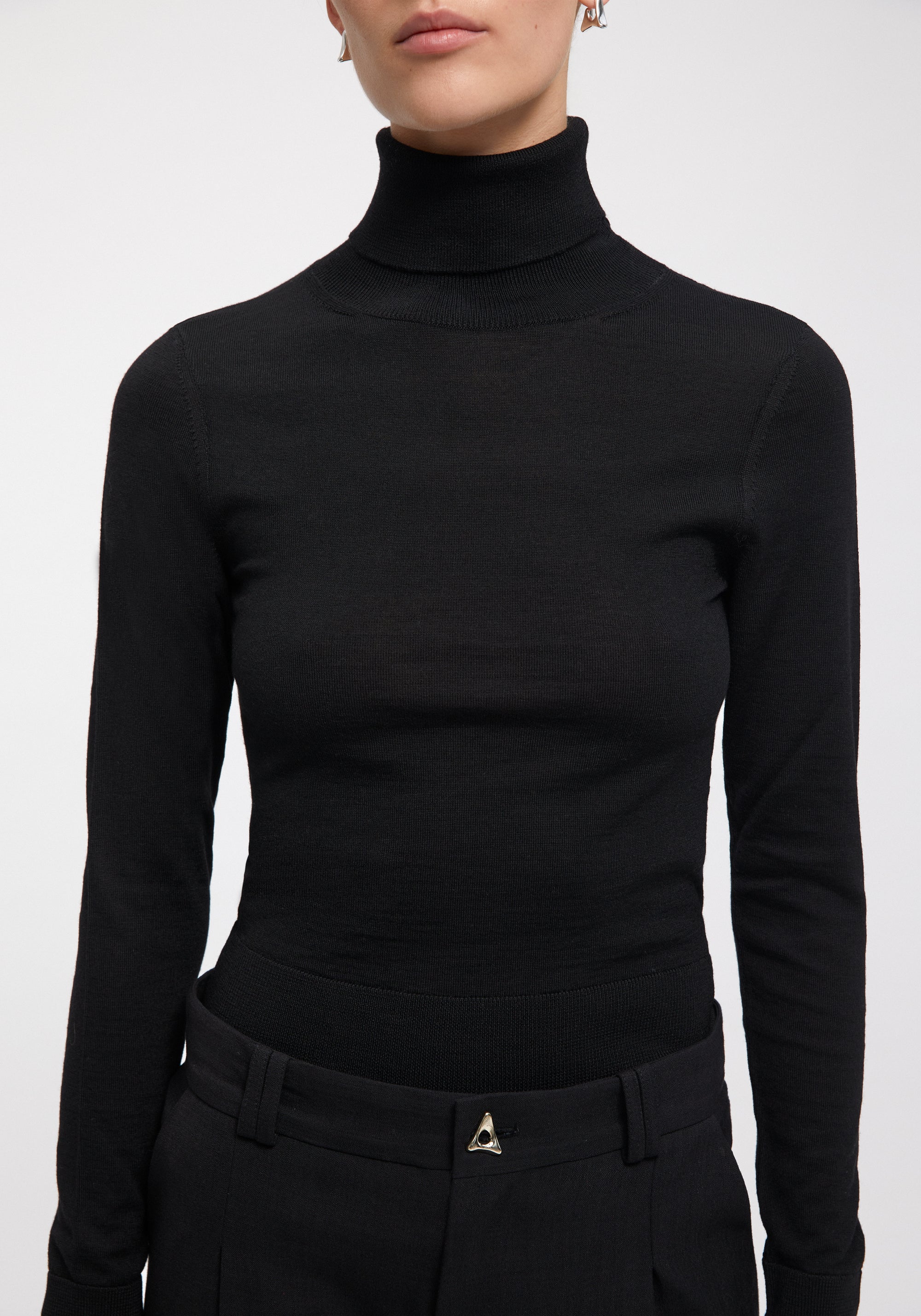T-shirt Tender à manches longues en laine - Black