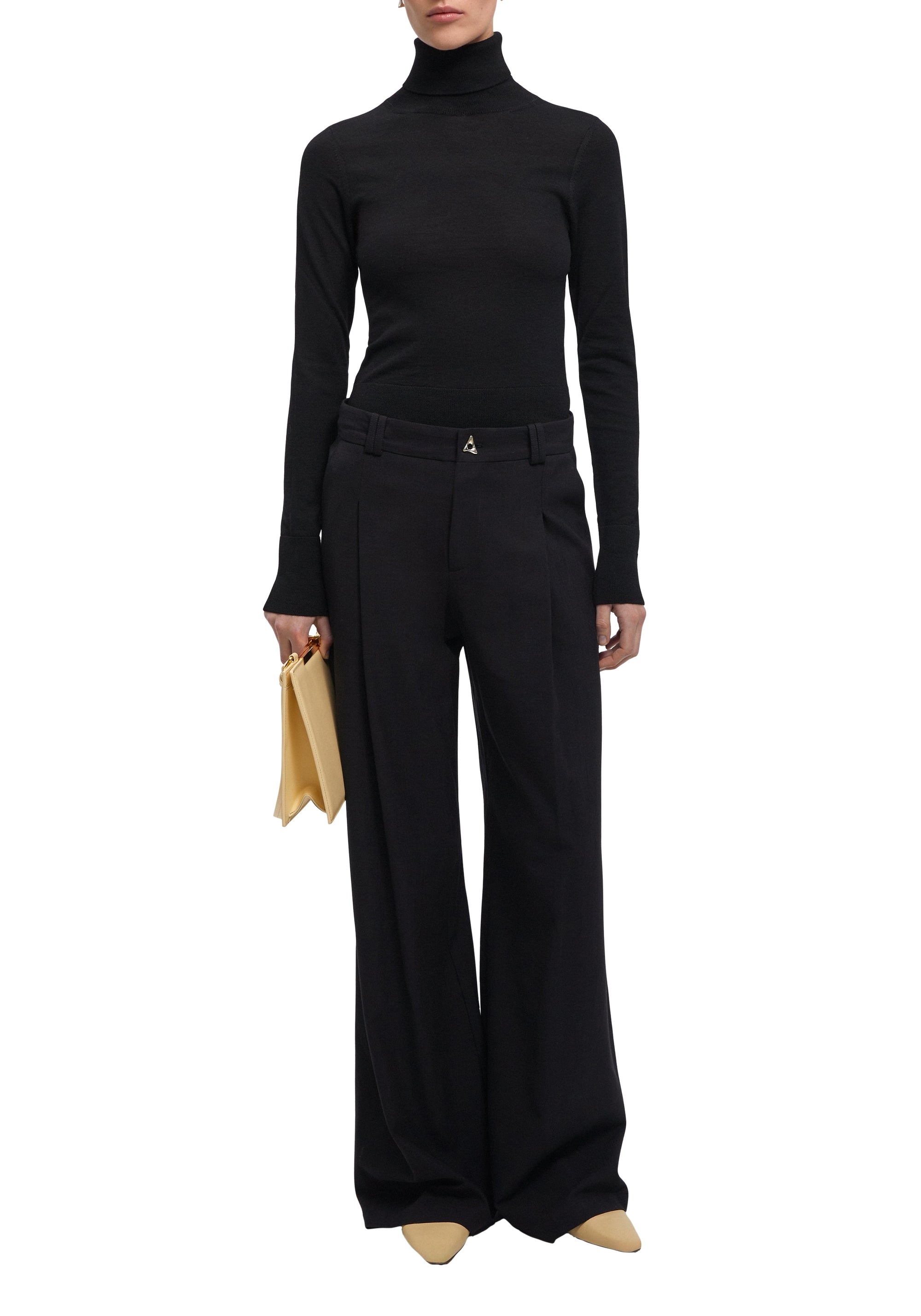T-shirt Tender à manches longues en laine - Black