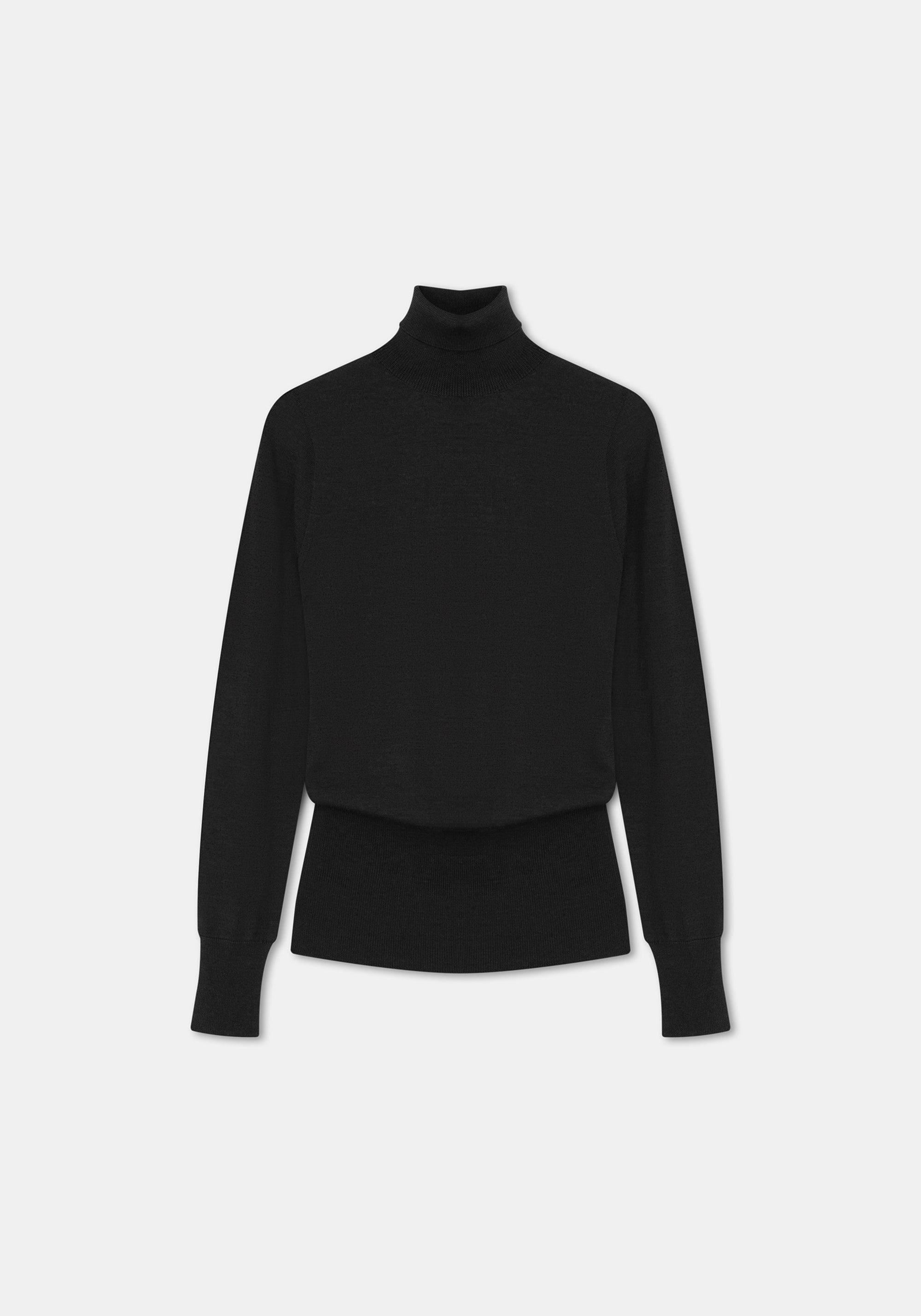 T-shirt Tender à manches longues en laine - Black