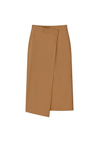 Jupe portefeuille Tennant en cuir - Tan
