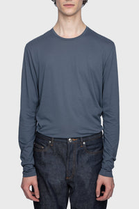 T-shirt unisexe manches longues Terry en coton - Encre
