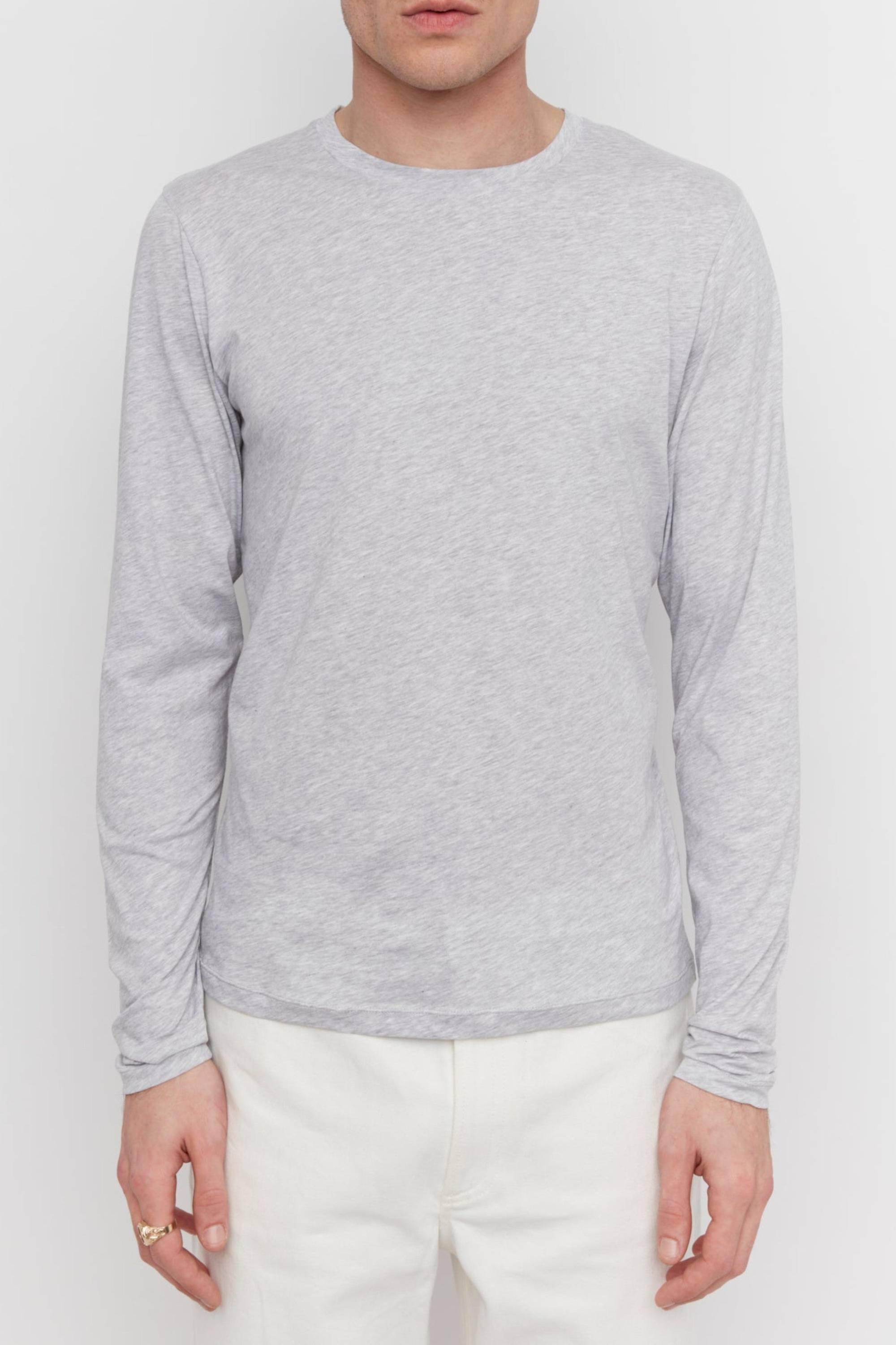 T-shirt unisexe manches longues Terry en coton - Gris Clair