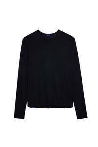 T-shirt unisexe manches longues Terry en coton - Noir