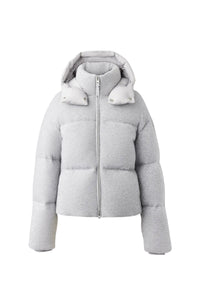 Doudoune courte Tessy à capuche en laine - Light Grey Mix