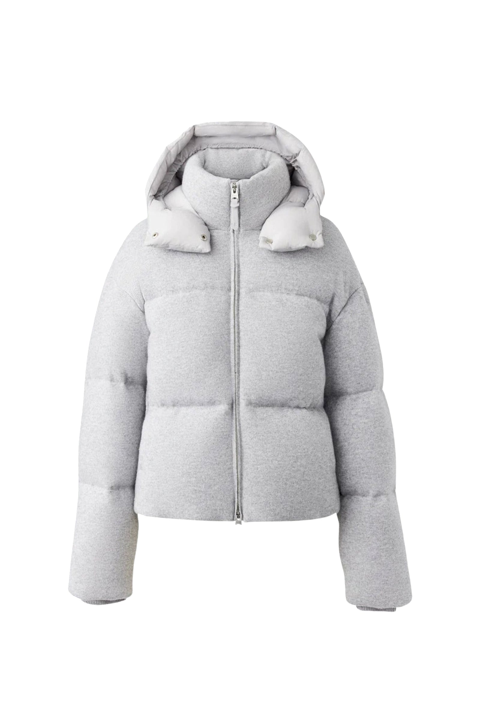 Doudoune courte Tessy à capuche en laine - Light Grey Mix
