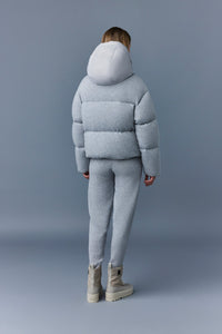 Doudoune courte Tessy à capuche en laine - Light Grey Mix