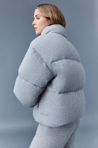 Doudoune courte Tessy à capuche en laine - Light Grey Mix