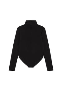 Fitted roll-neck bodysuit - Black