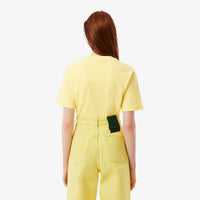 T-shirt avec logo en dentelle - Jaune