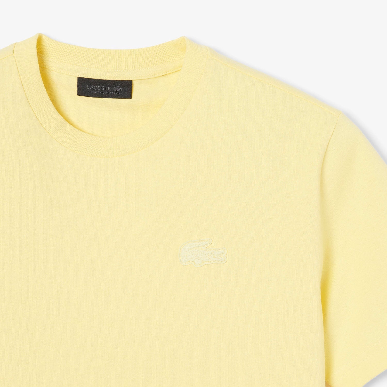 T-shirt avec logo en dentelle - Jaune