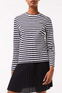 Striped long-sleeved T-shirt - Navy & Flour