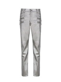 Pantalon slim en denim - Argent