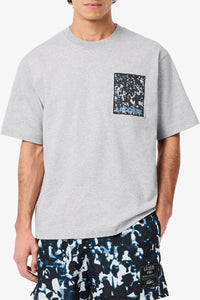 T-shirt large imprimé - Argent Chiné