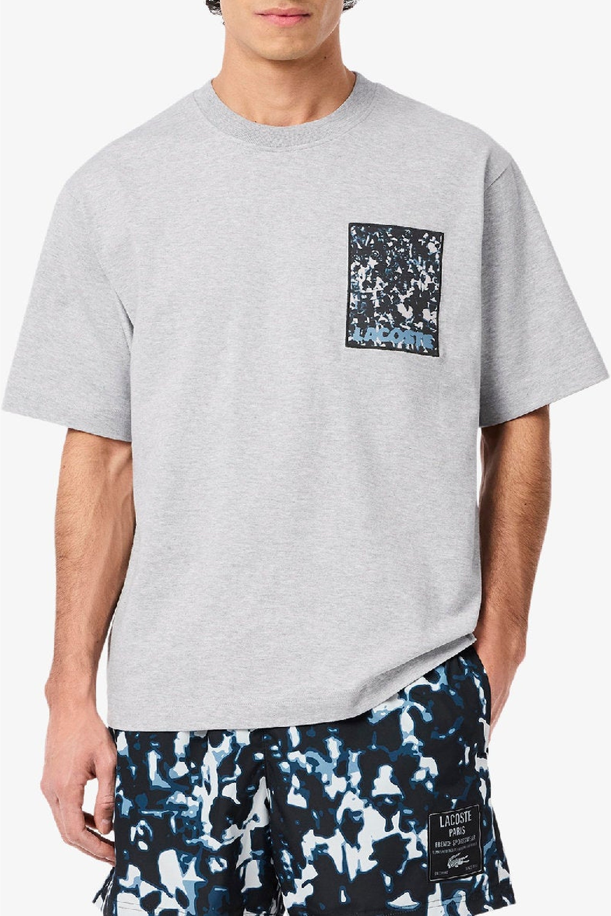T-shirt large imprimé - Argent Chiné