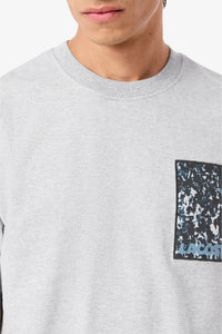 T-shirt large imprimé - Argent Chiné