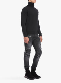 Pull col roulé en laine - Noir