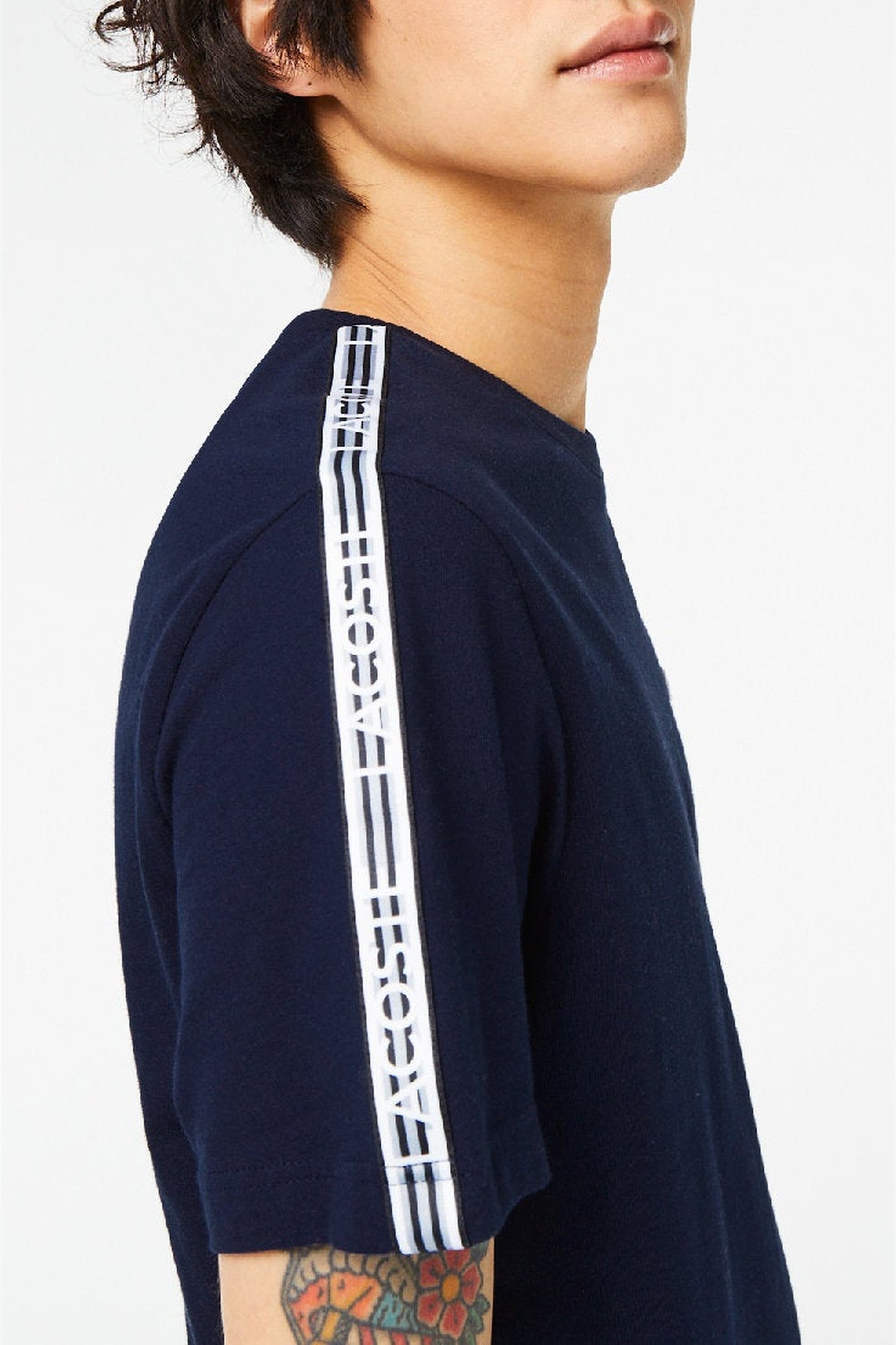 T-shirt avec bandes siglées - Marine
