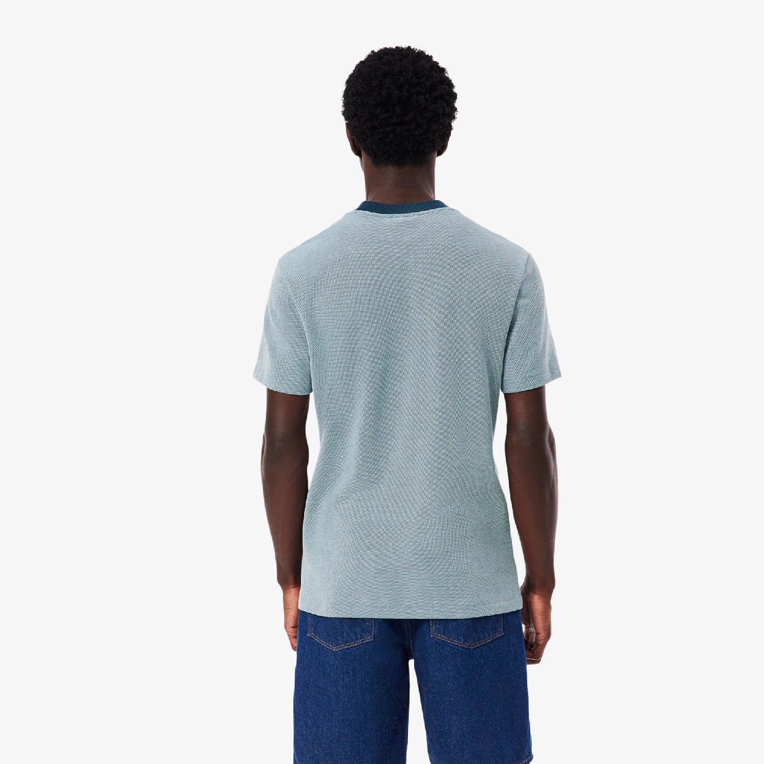 T-shirt à col contrasté en piqué - Faucon & Calcaire