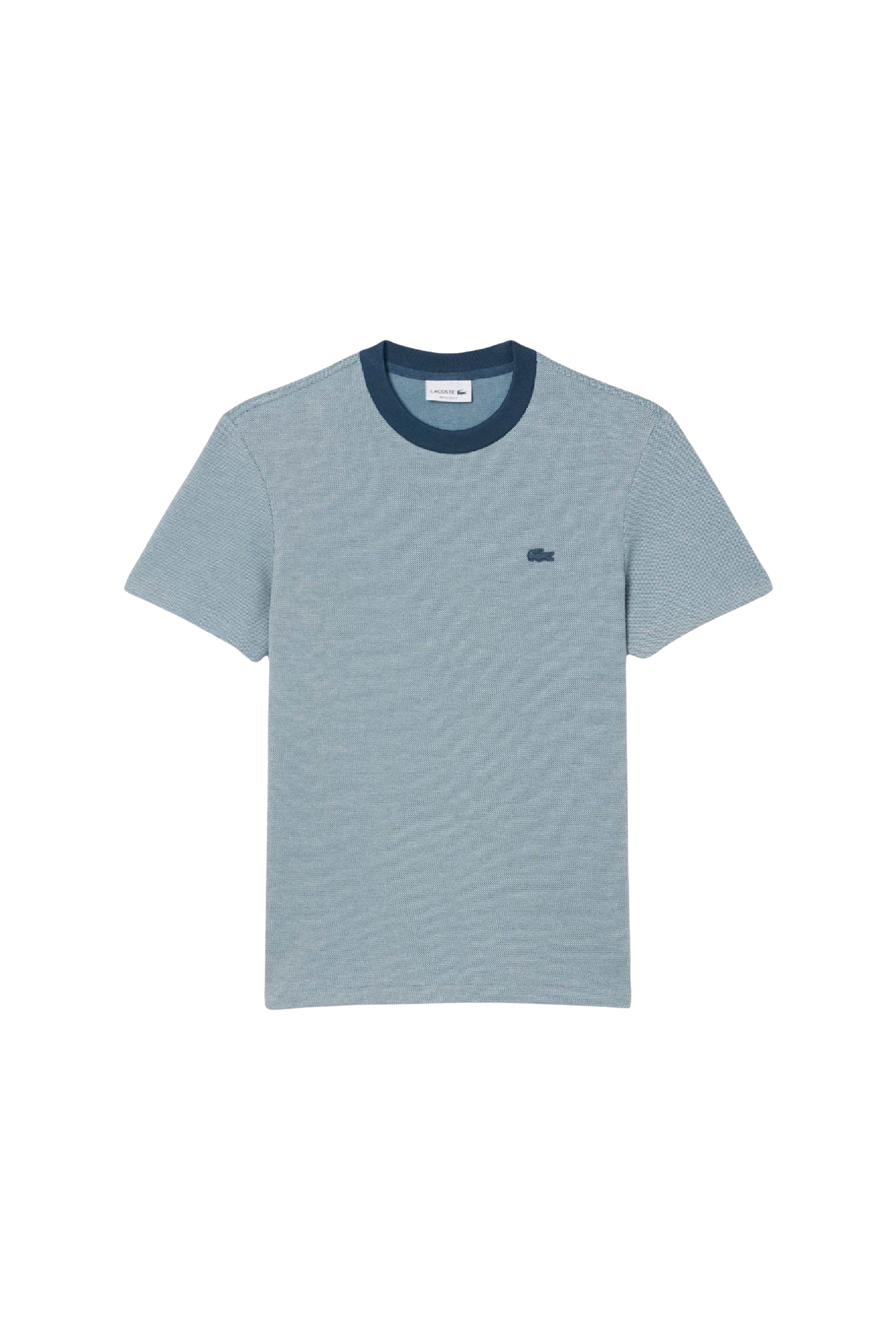 T-shirt à col contrasté en piqué - Faucon & Calcaire