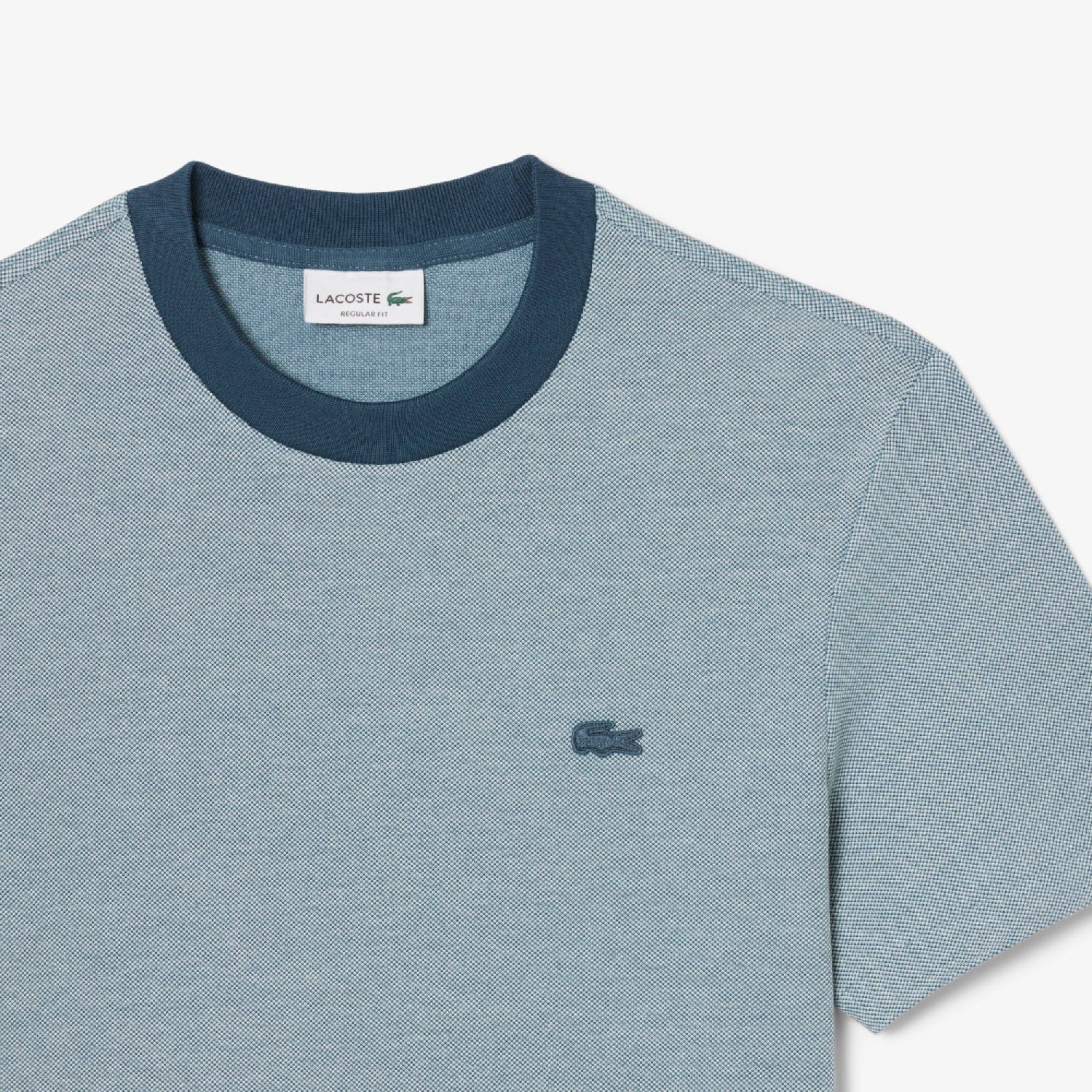 T-shirt à col contrasté en piqué - Faucon & Calcaire