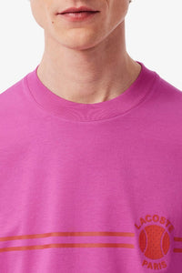 T-shirt imprimé et brodé - Malva
