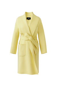 Manteau mi-long Thalia ceinturé en laine - Pale Lime