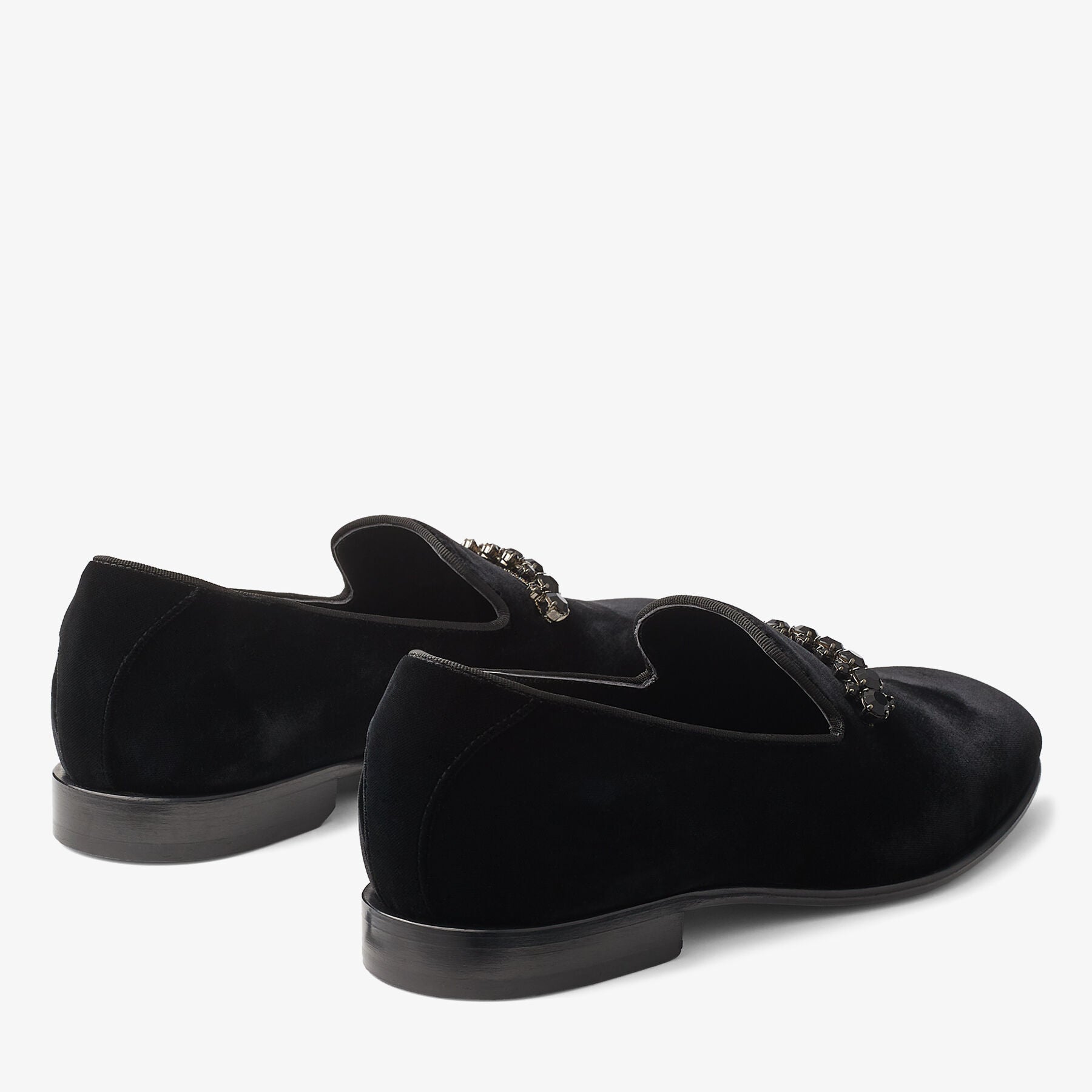 Mocassins Thame en velours à cristaux - Black & Smoke