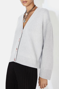 Cardigan Theia à perle en laine et cachemire - Alabaster