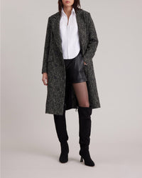 Manteau Theophile en twéed - Black & White