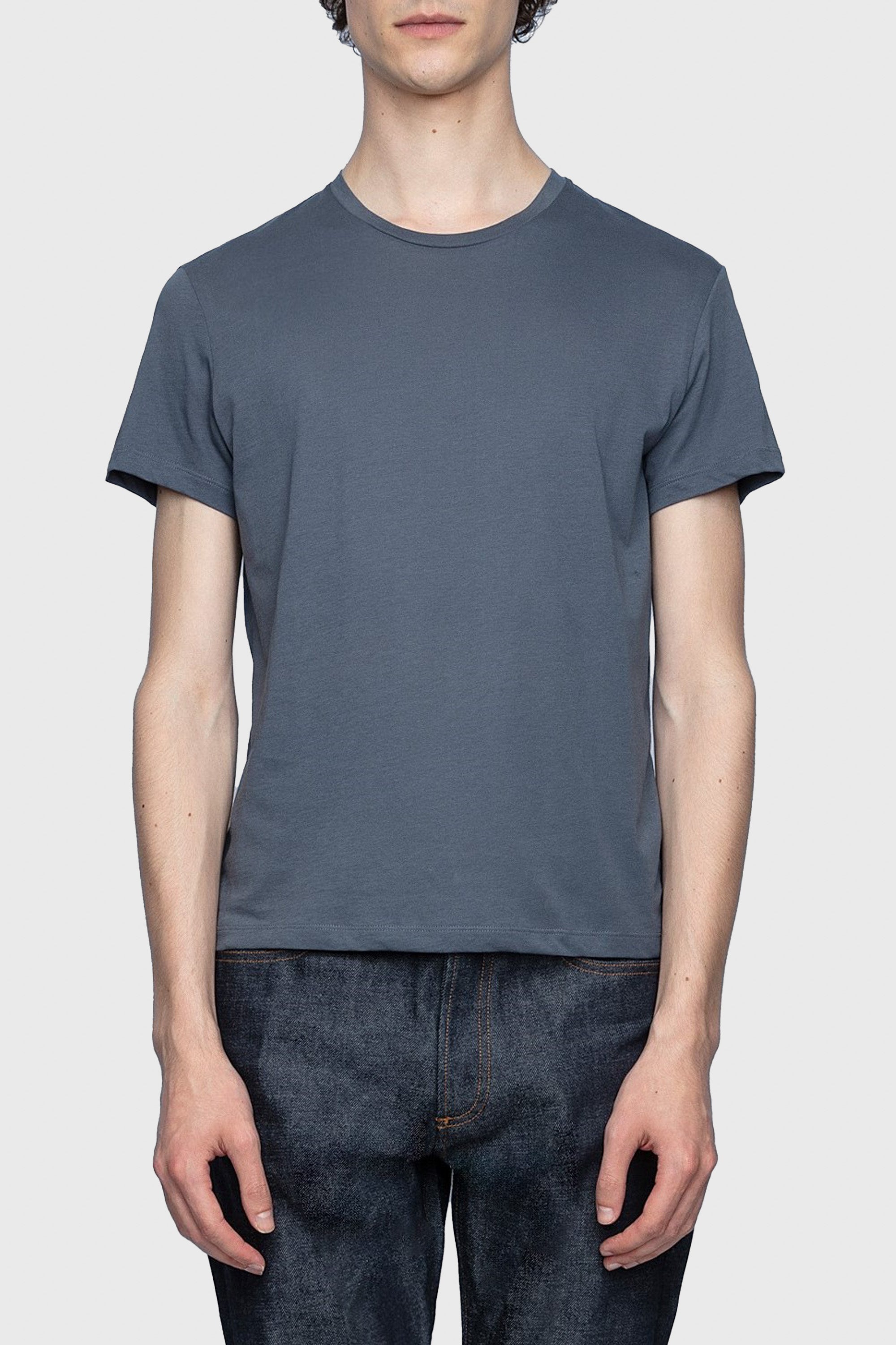 T-shirt unisexe Thierry manches courtes en coton - Ardoise