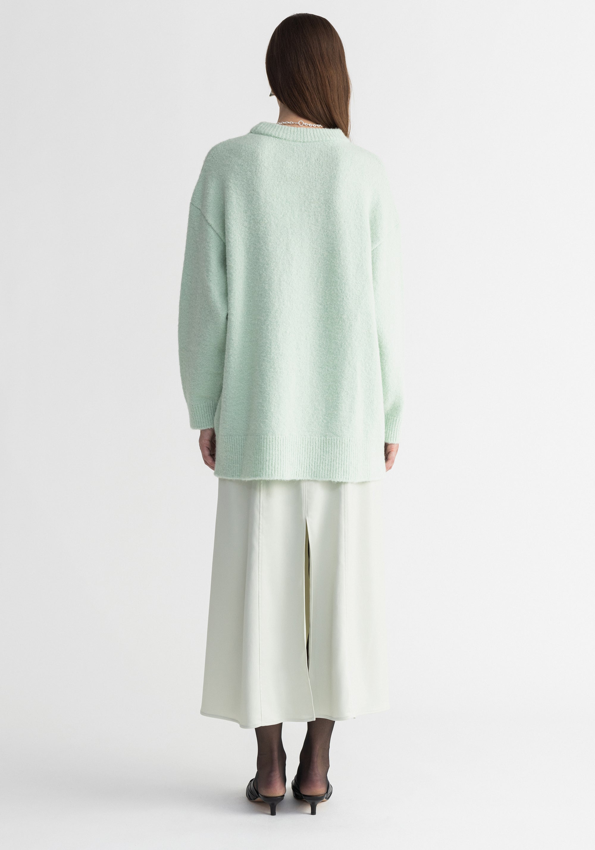 Pull Thunder oversize en laine - Aqua Glass