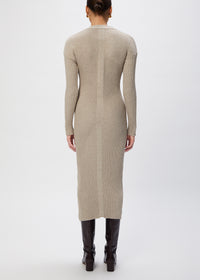 Robe midi Tierra côtelée - Beige