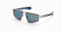 Brushed Silver Blue Swirl TITAN Lunettes de soleil