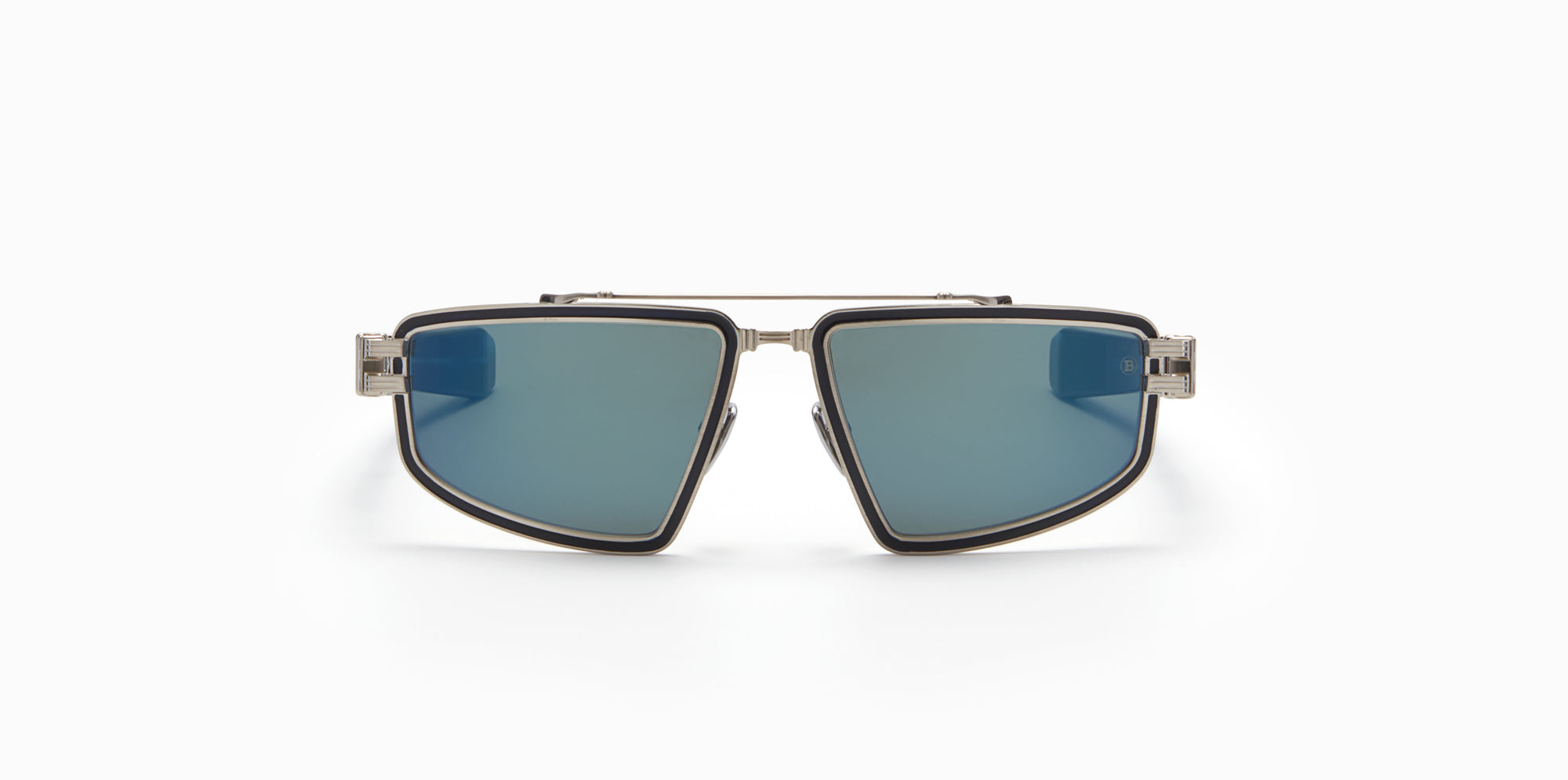 Brushed Silver Blue Swirl TITAN Lunettes de soleil