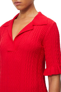 Robe polo en maille - Red