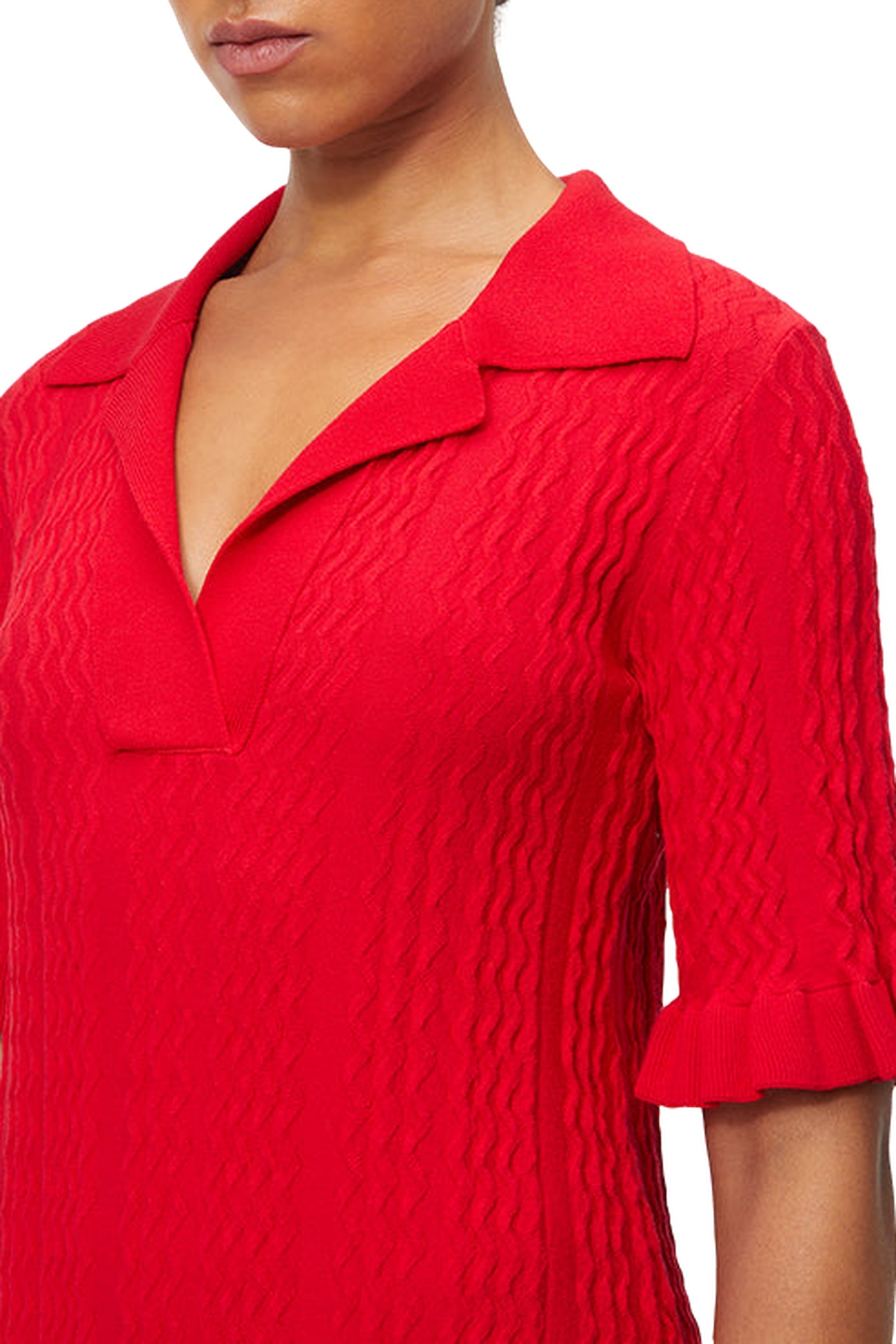 Robe polo en maille - Red