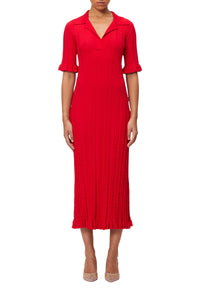 Robe polo en maille - Red