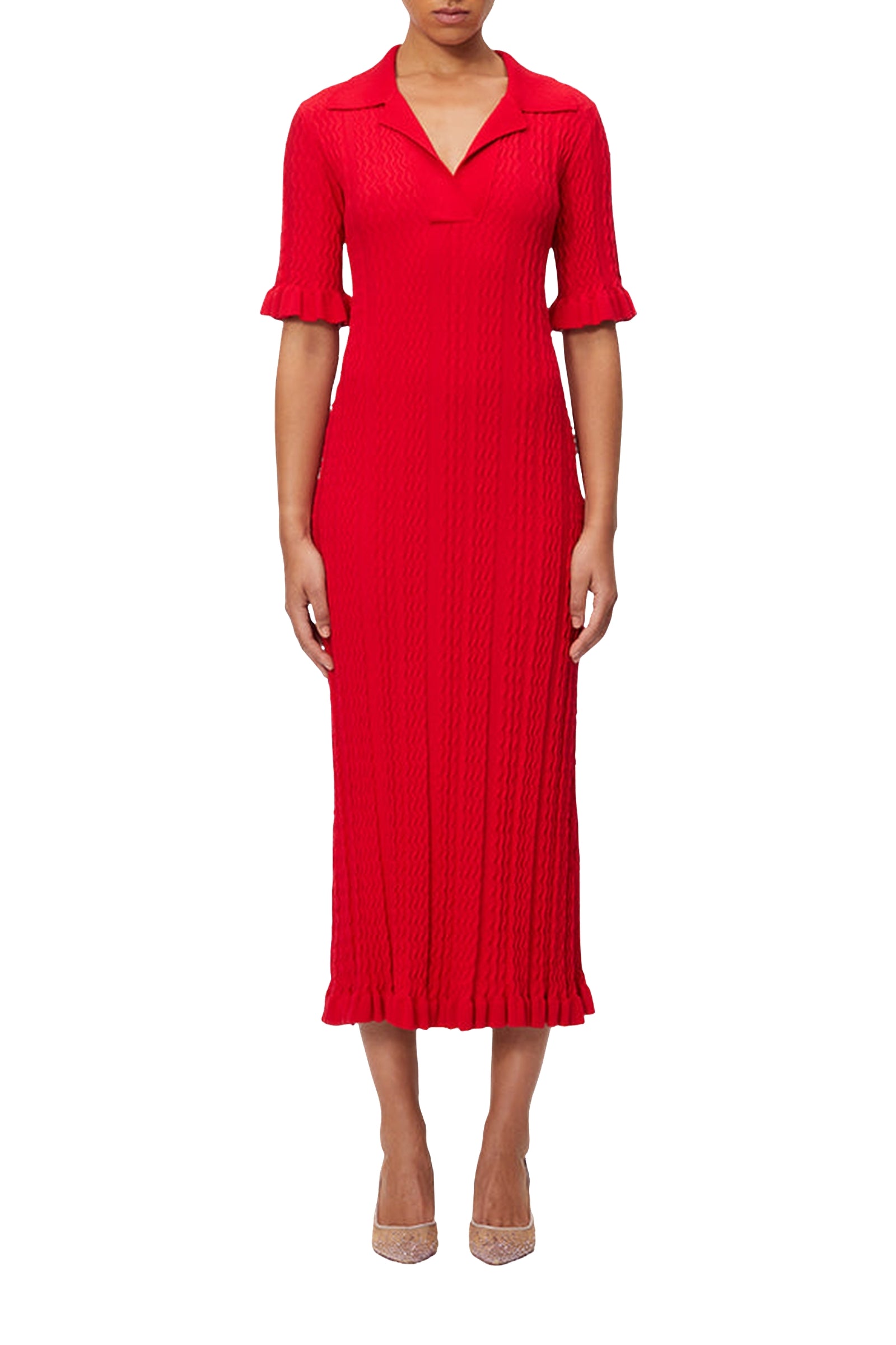 Robe polo en maille - Red