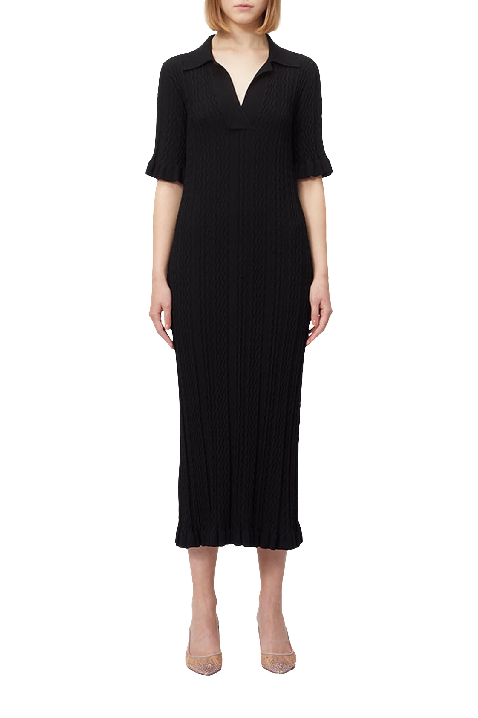 Robe polo en maille - Black