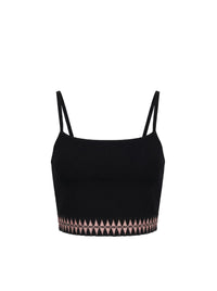 Top court à motif jacquard - Nero & Tortora