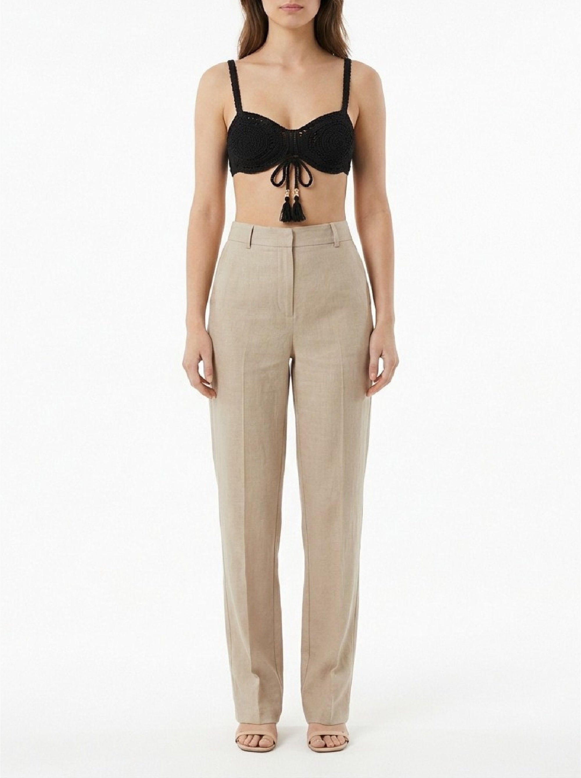 Crochet crop top - Nero