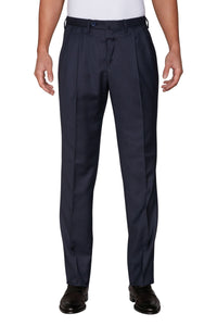 Pantalon de costume à pinces en laine - Bleu