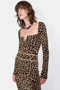 Freya Long Sleeved Top - Leopard