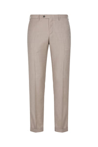 Pantalon sans pinces en laine - PALE CAMEL
