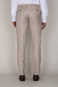 Pantalon sans pinces en laine - PALE CAMEL